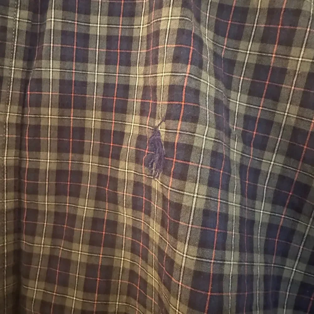 Boy's Ralph Lauren Plaid Button Down Long Sleeve Shirt sz 12-14 Polo Pony Logo